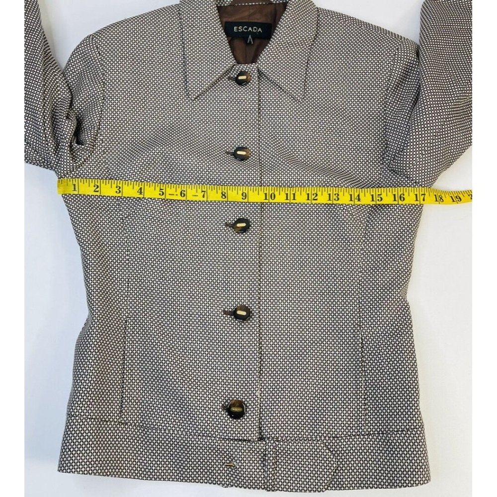 Escada Wool Button Front Collared Blazer Career J… - image 5